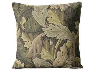 William Morris, Acanthus Tapestry, Forest / Hemp cushion cover: Arts & Crafts pillow