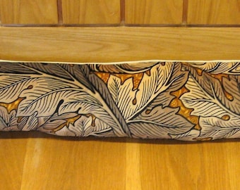 William Morris Akanthus Türstopper, Zugluftstopper aus dunkelblauem, grauem und grünem Samt, Zugluftstopper für das Fenster.