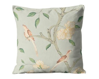 Zoffany Elenora, Stockholm blue,  linen union cushion cover, throw pillow cover, home decor.
