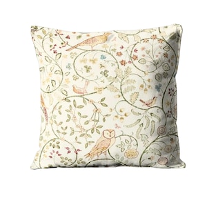 William Morris, Newill, Arts and Crafts, Chintz, cream green and blue, cotton linen blend cushion cover, throw pillow cover, home decor.