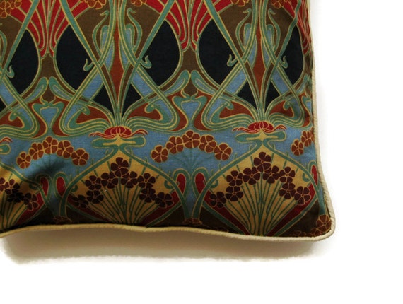 PAPRIKA' 18" LINEN TWILL Liberty Arts Fabric Cushion Cover 'IANTHE FLOWERS PAPRIKA' 18" LINEN TWILL Liberty Arts Fabric Cushion Cover 'IANTHE FLOWERS