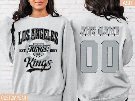 Personalized name and number Los Angeles Kings Sweatshirt, Los Angeles Kings crewneck, Los Angeles Hockey shirt, Hockey Tee, Hockey Number