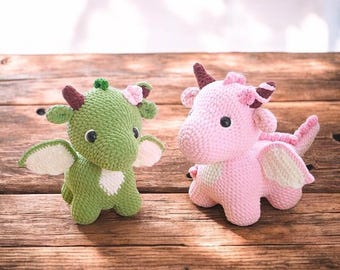 Colorful Dragon Dragon Crochet Pattern Pdf , Amigurumi Crochet Pattern, Valentine Dragon Pattern PDF Crochet