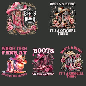 Boots On The Ground Bundle, Boots On The Ground Cowgirls Boot Cowboy, Where Them Fans At Digital PNG