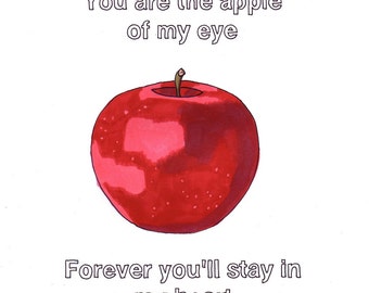 You Are the Sunshine of My Life/Apple- 8x10 Print from Original Illustration