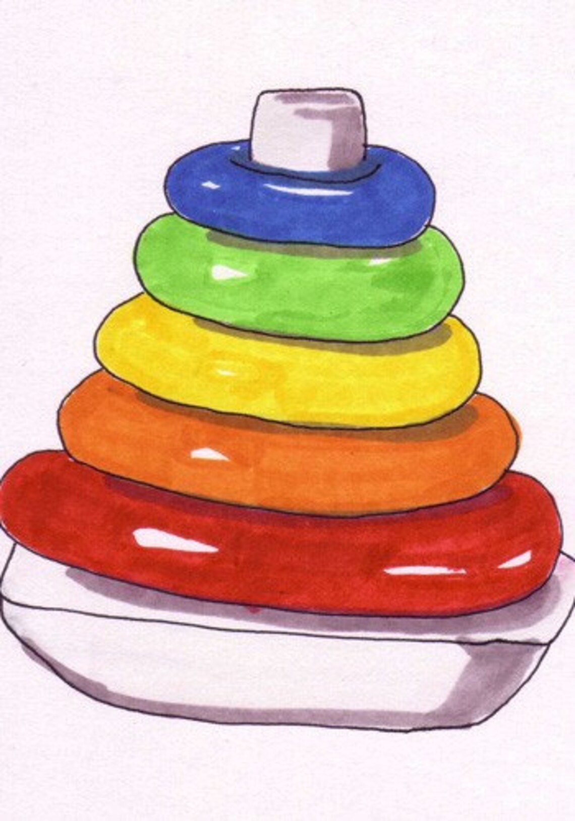 Stacking Rings-5x7 Inch Print From Original Illustration - Etsy
