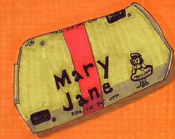 Mary Jane Candy-5x7 inch Print from Original Illustration