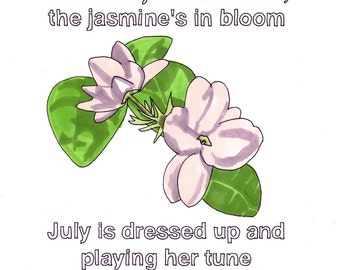 Summer Breeze/Jasmine- 8x10 Print from Original Illustration