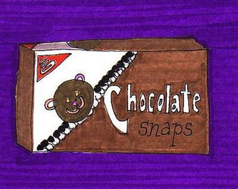 Chocolate Snaps-5x7 inch Print from Original Illustration