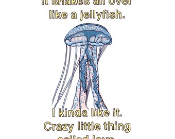Crazy Little Thing Called Love/Jellyfish- 8x10 Print from Original Illustration