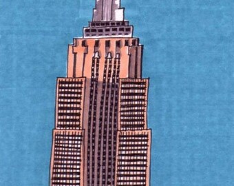 Empire State Building-5x7 inch Print from Original Illustration
