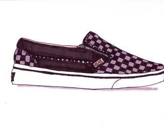 Vans Slip-On-5x7 inch Print from Original Illustration