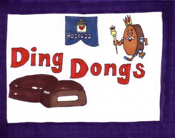 Ding Dongs-5x7 inch Print from Original Illustration