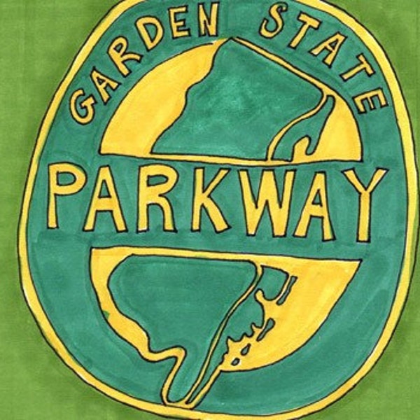 Garden State Parkway-5x7 inch print from Original Illustration