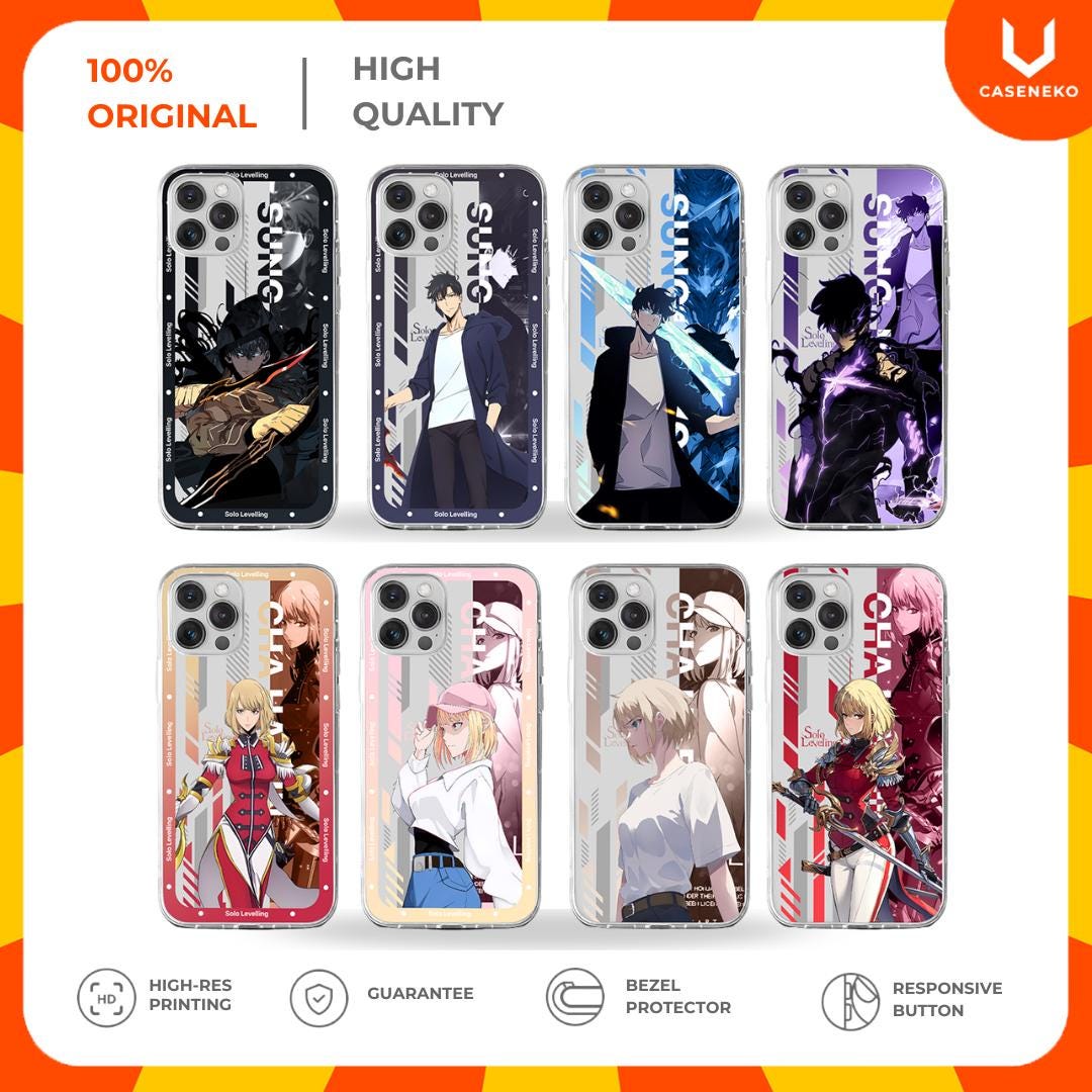 Caseneko Case Sung Jin Woo Cha Hae In Solo leveling Ore Dake no Level Up Anime Game Phone Casing Custom