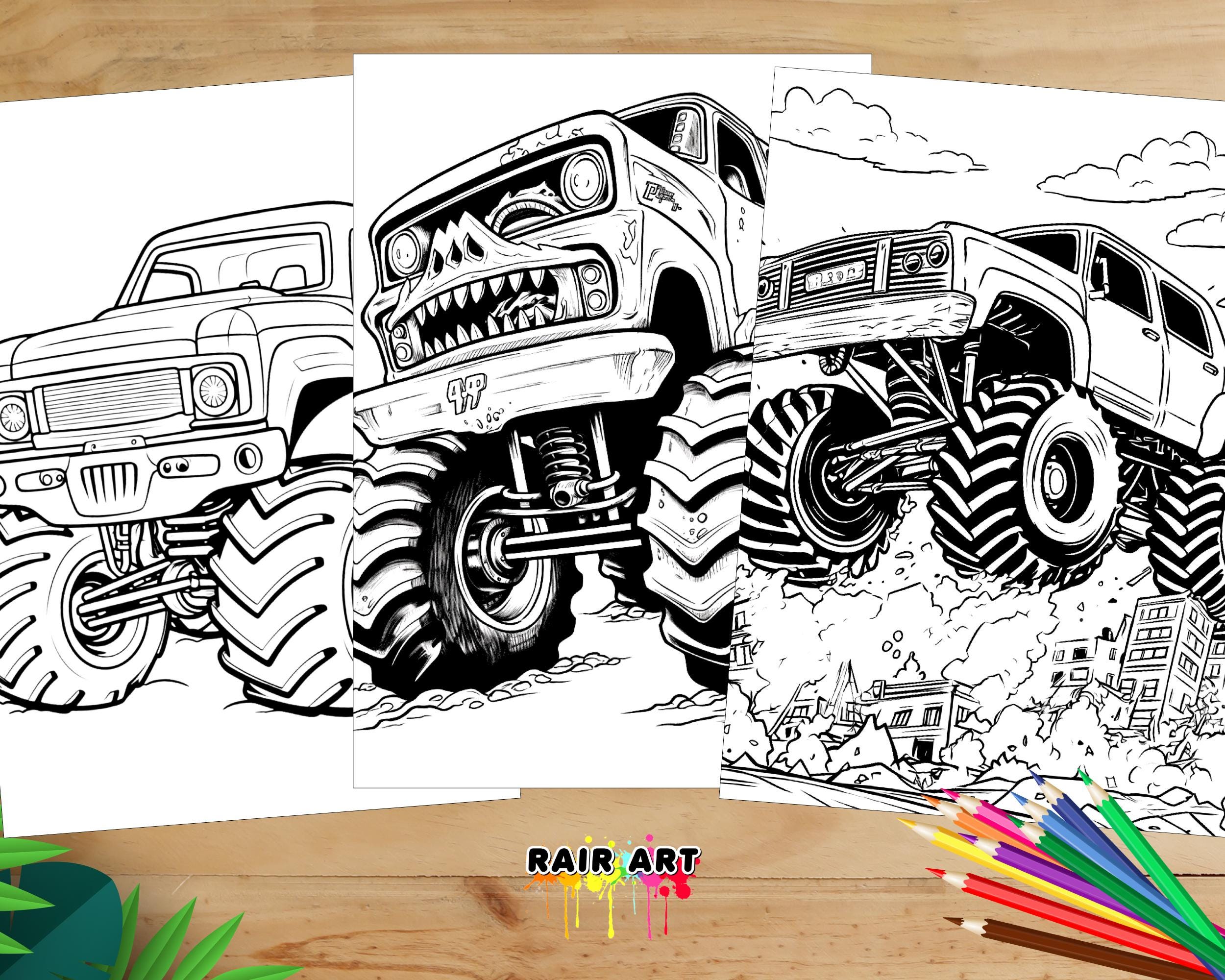 Monster Truck Coloring Pages in PDF | Monster Truck Coloring Book for ...