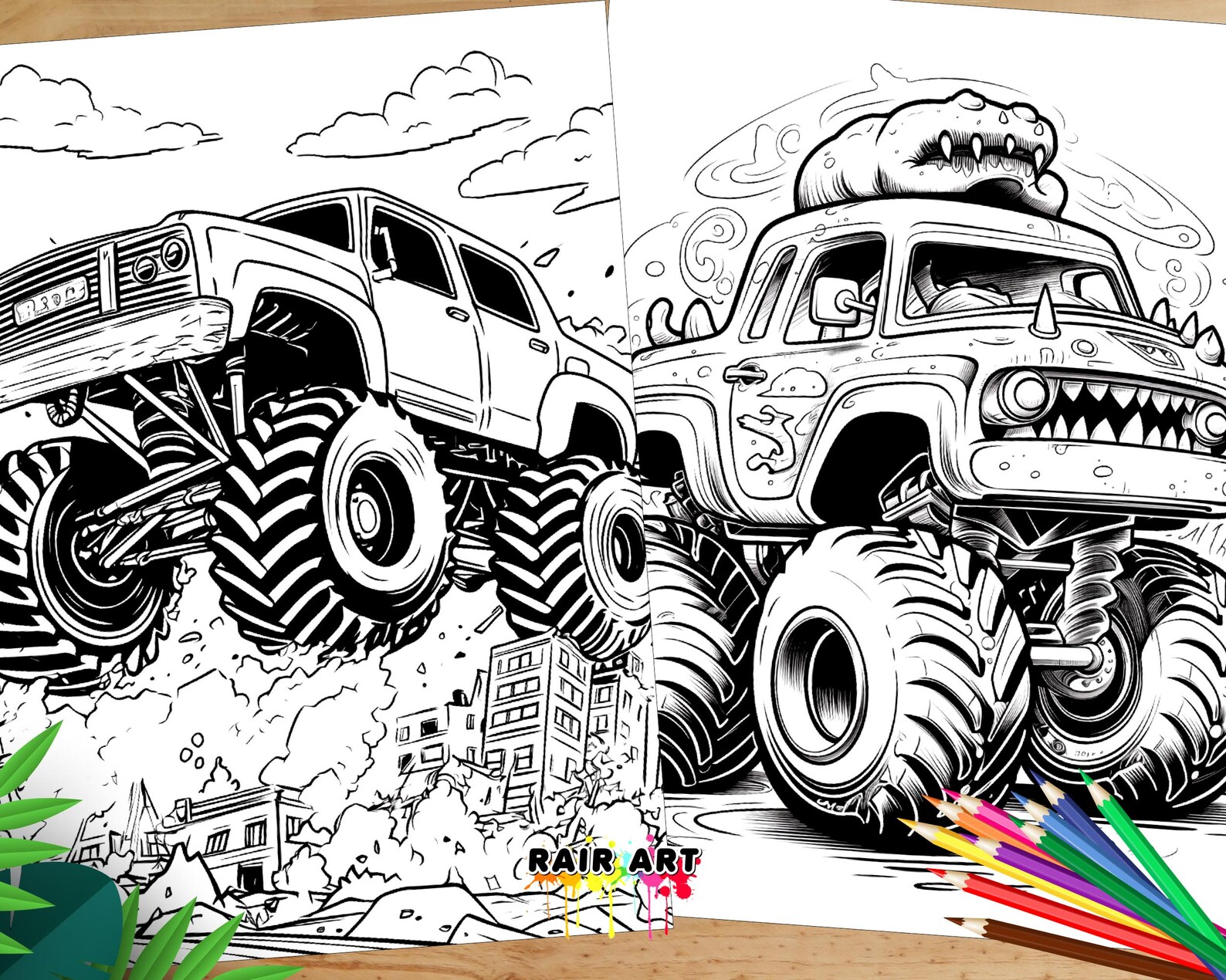Monster Truck Coloring Pages in PDF | Monster Truck Coloring Book for ...