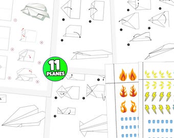 Aviones de Papel | Guía Paso a Paso para Doblar Aviones de Papel para niños | 11 Modelos de Aviones | Origami Fácil | Manualidades Creativas