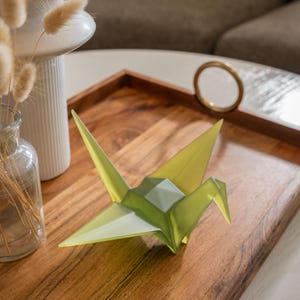 Sage | Japanese Origami Crane | Handmade Resin Statue
