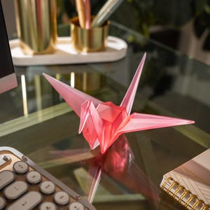 Japanese Origami Crane | Handmade Resin Origami Statue | Blossom