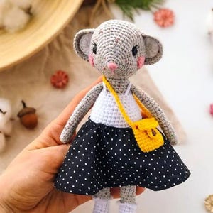 Cute Mouse Amigurumi Crochet PDF  Pattern, Crochet Overall Pattern, Beginner Crochet, Clothes Crochet Pattern