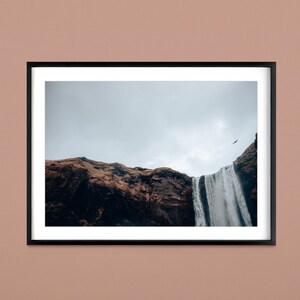 Iceland Skogafoss Waterfall Print, Iceland Waterfall Landscape Photography, Fine Art Print, Iceland Travel Photography Print for Home Decor