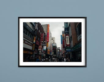 Tokyo Japan Street Photography Print, Tokyo Japan City Photography Print, Colorful Street Photography, Fine Print Wall Art
