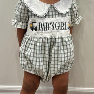 パパの女の子用ベビーロンパース、ゴルフカートの刺繍入りベビー服、父の日ギフト、初めての父の日のベビー服、お父さんの誕生日ギフト