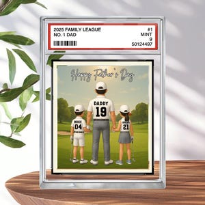 Tarjeta coleccionable de golf número 1: papá, abuelo, hombre e hijos, placa acrílica personalizada, regalo para el Día del Padre para papá golfista y esposo.