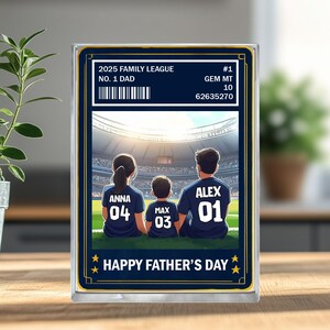 Presentes para Pais, Estilo de Cartas Colecionáveis nº 1 para Pais do Futebol, Homem e Crianças, Cartão de Carteira Personalizado, Presente de Dia dos Pais para Pais do Futebol, Presentes para Maridos