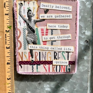 Magnet Dearly beloved snarky mixed media collage art retro housewife refrigerator funny vintage kitchen decor home paper customizable. image 1