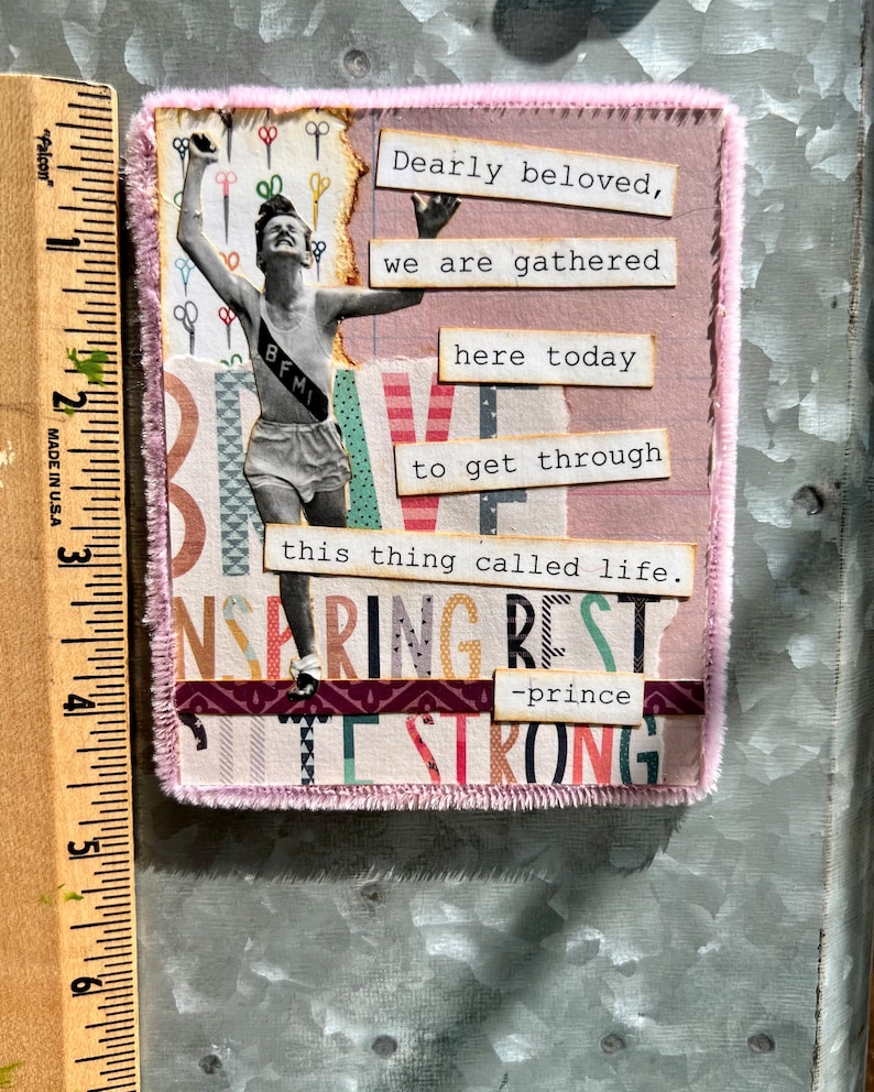 Magnet Dearly beloved snarky mixed media collage art retro housewife refrigerator funny vintage kitchen decor home paper customizable. image 1