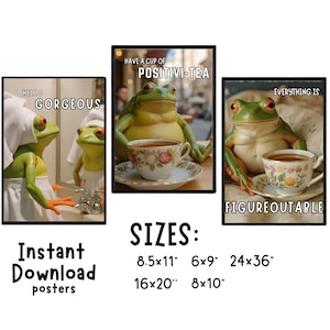 Frog Poster, Frog Wall Art, Frog Quote Posters, Frog Digital Download, Wall Art Poster, Wall Art, Frog Quote Poster