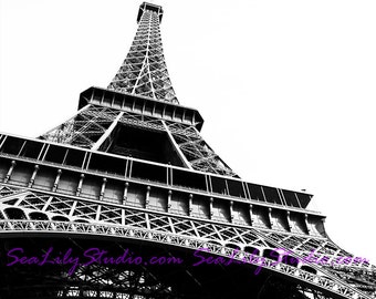 Eiffel Tower photo 24x36 : love paris france photography tourist travel photo black and white silhouette home decor
