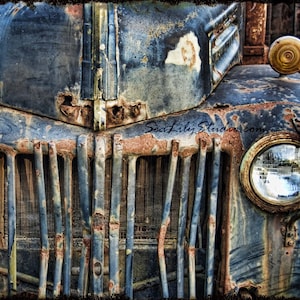 Rusty Old American Dream : truck photography relic abandoned truck photo vintage ford rust blue teal home decor 8x10 11x14 16x20 20x24 24x30
