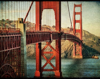 Golden Gate Bridge photo : san francisco photography bay area northern california historic red orange home decor 11x14 16x20 16x24 20x30