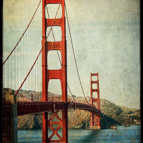 Golden Gate Bridge photo : san francisco photography bay area northern california historic red orange teal home decor 8x12 12x18 16x24 20x30