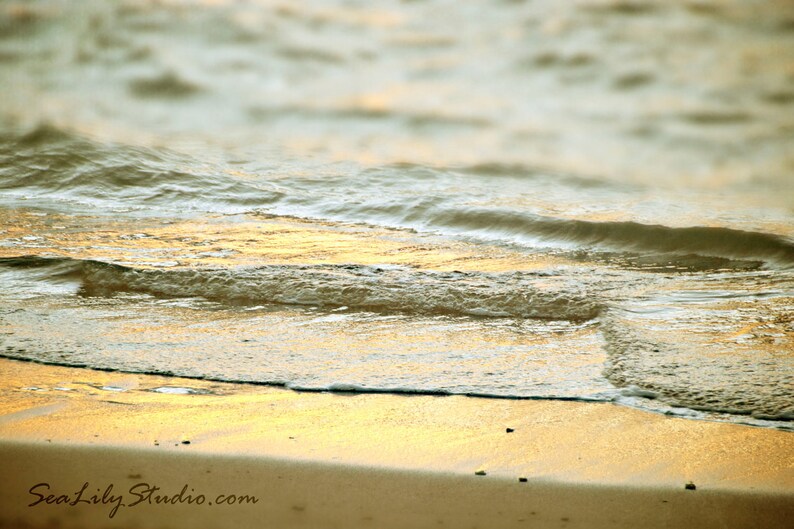 Angel Sea : beach photography aqua gold sunset surf home decor 8x12 12x18 16x24 20x30 24x36 image 1
