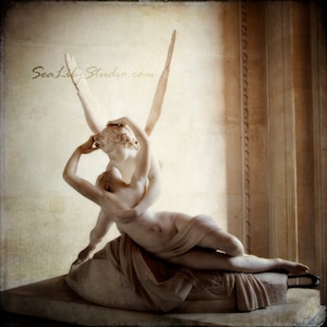 Cupid and Psyche : photo image love eros kiss angel french louvre paris france romance (square image up to 30x30)