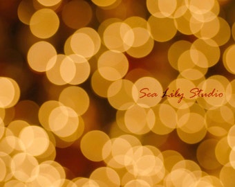 Twinkle Lights : shimmer sparkle glimmer yellow gold holiday photography bokeh circle modern abstract decor 8x10 11x14 16x20 20x24 24x30