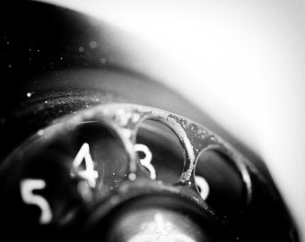 Call Me : surreal photo black and white macro photography antique telephone monochrome winter home decor 8x10 11x14 16x20 20x24 24x30