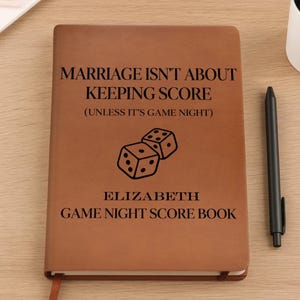 Custom Game Night Leather Score Journal, Mr and Mrs Game Scorebook, Board Game Score Keeper Notebook, Family Game Night Gift