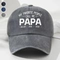 My Favorite People Call Me Papa, Personalized Custom Vintage Washed Denim Cap, Christmas Gift for Dad, Grandpa Gift from Kids product logo