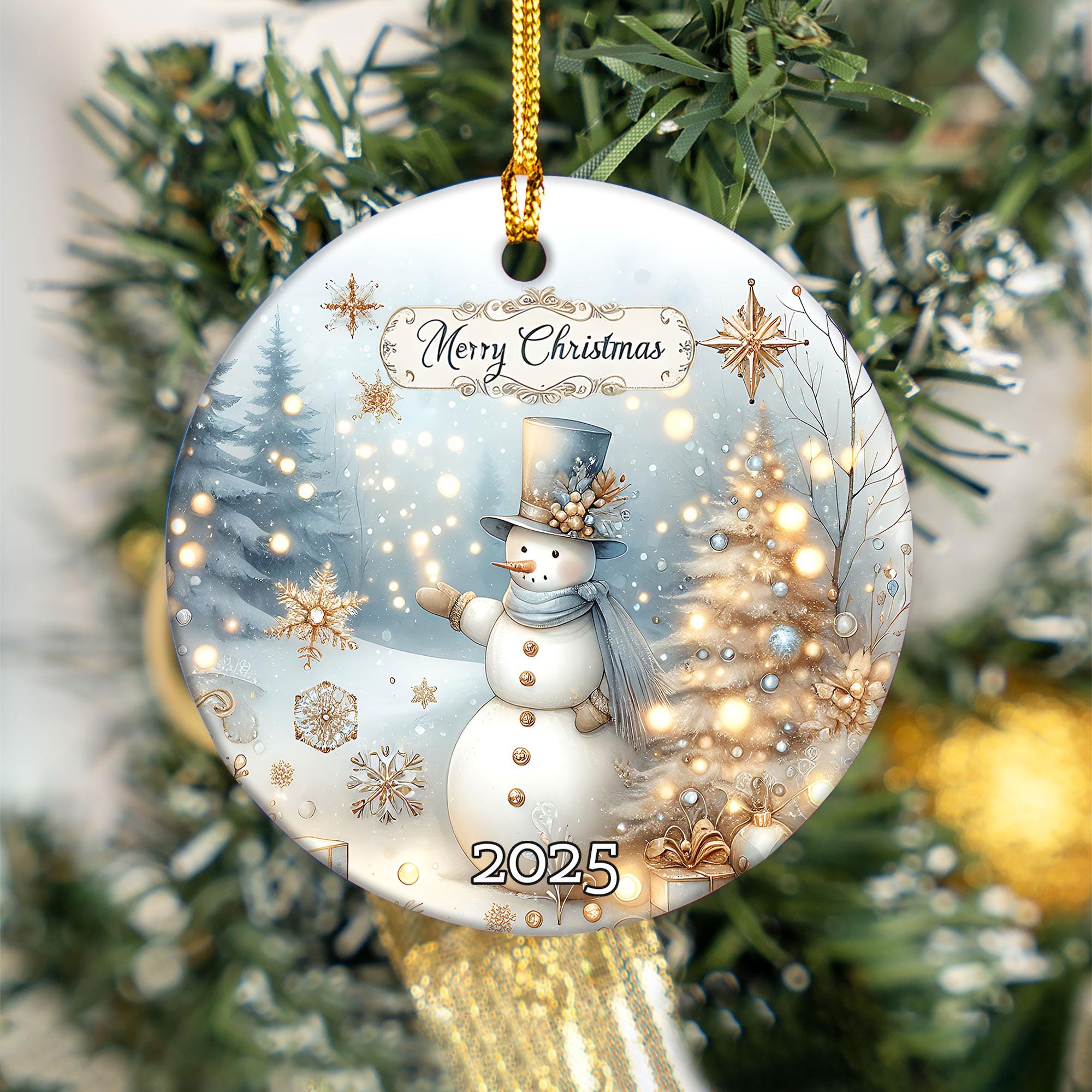 Discover Christmas Ornament 2025, Ceramic Holiday Decoration, Xmas Tree Decor, Gift for Her, Heirloom Keepsake