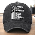 Legend Husband Dad Grandpa Custom Baseball Cap with Names, Mens Ball Cap, Dad Birthday Gift, Papa Hat, Father's Day Gift For Him product logo