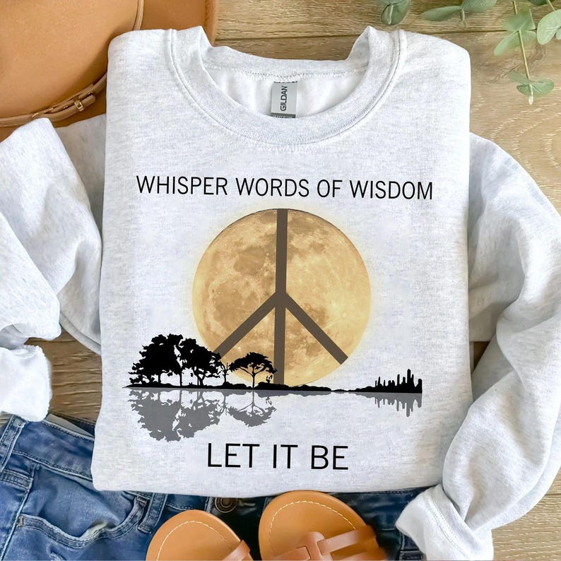 Whisper Words of Wisdom Let It Be Guitar T-shirt,beatles Guitar Tee ...