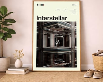 Mid-Century Modern Interstellar Movie Poster, Minimalist Movie Wall Art Printable (Digital Download)