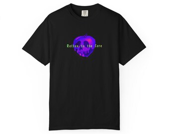 Rotten to the Core Unisex Garment-Dyed T-shirt | Vintage Vibe | Casual Style | Gifts for Friends | Summer Fashion | Unique Graphic Tee