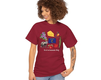 Wisconsin Graphic Tee, Perfect for Gifting, Outdoor Lovers, Summer Vibes, Casual Wear, Every Occasion