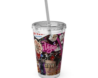Las Vegas Sunsplash Becher, 473 ml Reisebecher, lustiges Casino-Trinkgefäß, Partygeschenk, Sommergeschenk, Accessoire für den Junggesellinnenabschied